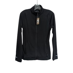 Trimark NWT Black Eco Knit Jacket Quarter Zip Thumbhole Athleisure Small